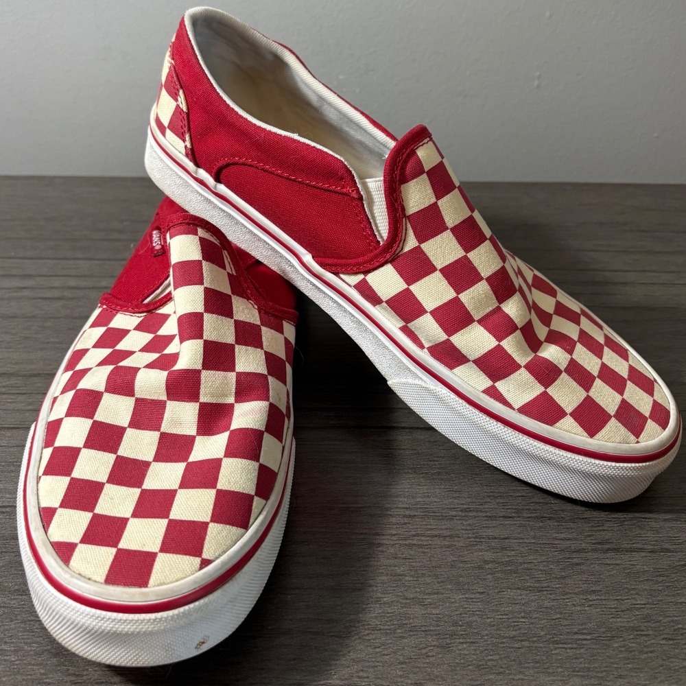 Vans Classic Slip-on Red Checkerboard Women's Size 8